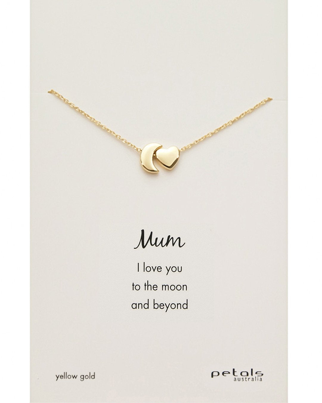 Mum Moon & Heart Necklace