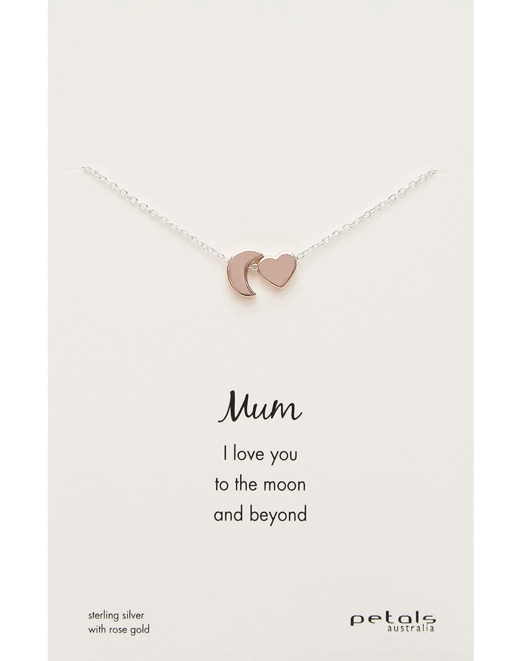 Mum Moon & Heart Necklace