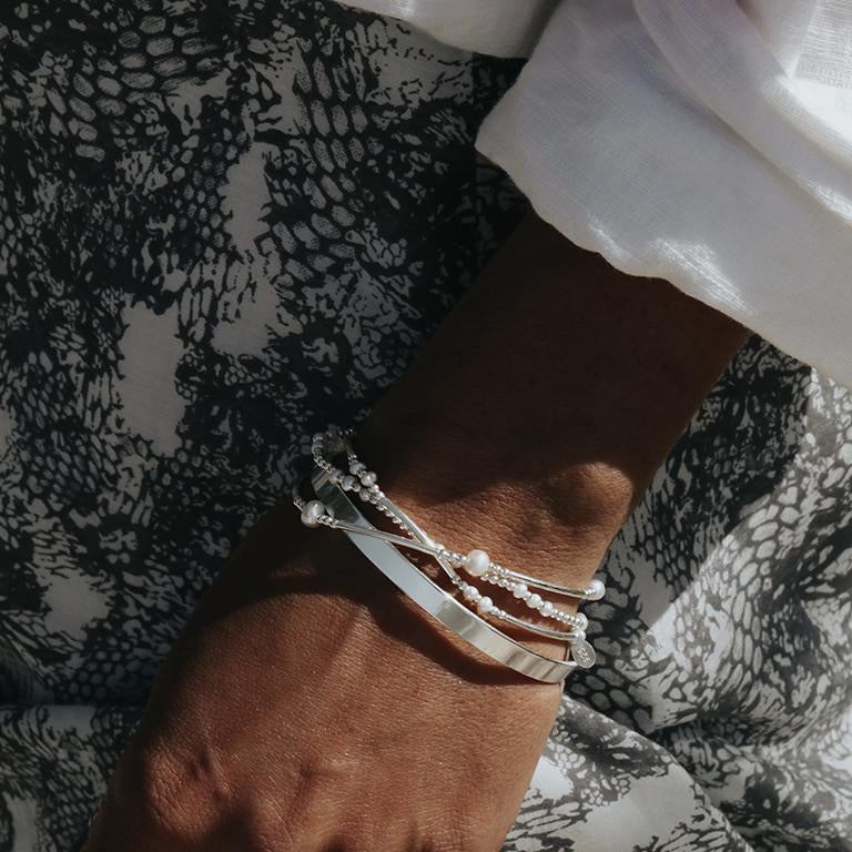 Silver 1 Pearl Bracelet