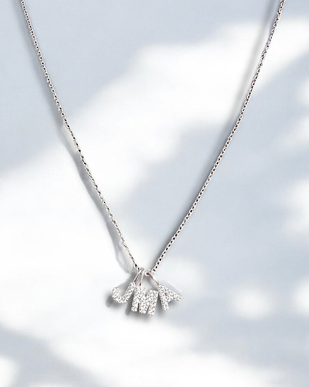 Love Letter Zirconia Necklace 3 Loves Silver