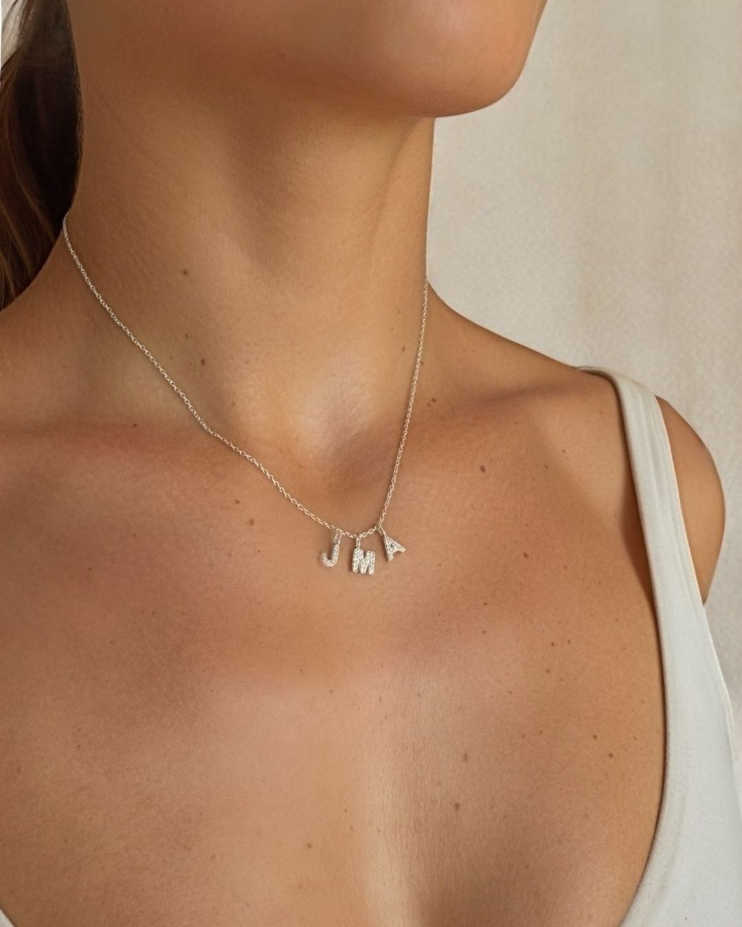 Love Letter Zirconia Necklace 3 Loves Silver