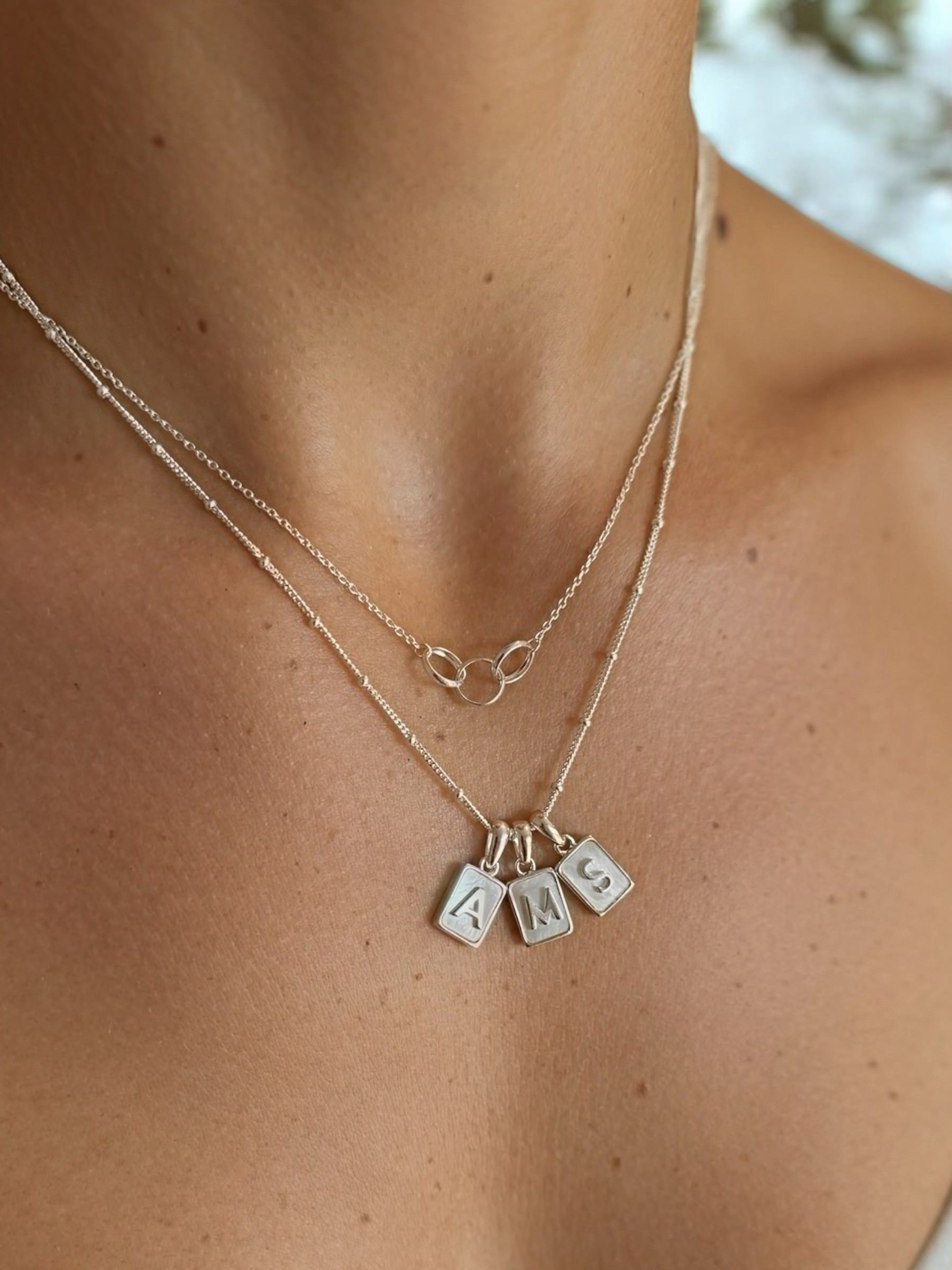 Love Letter Pearl Necklace 3 Loves Silver