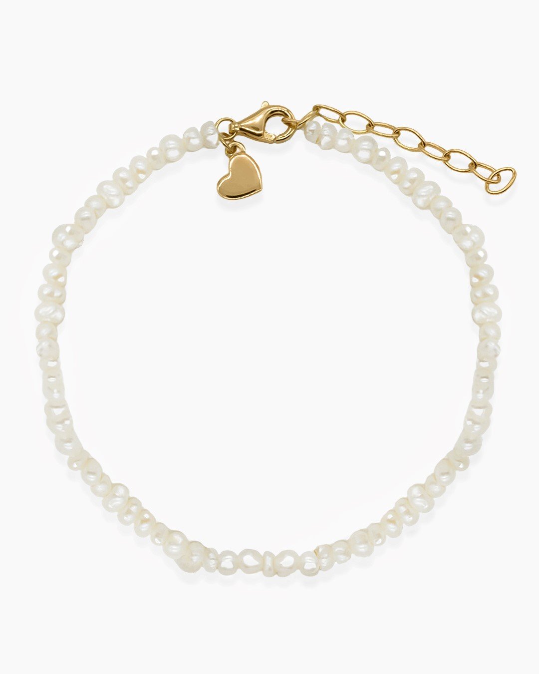 Gold Pearl Heart Bracelet