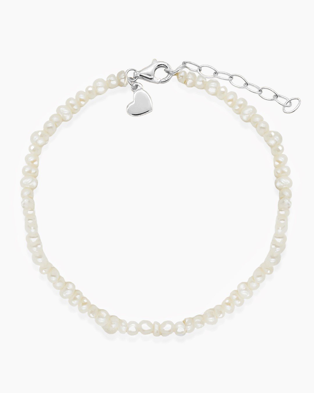 Silver Pearl Heart Bracelet