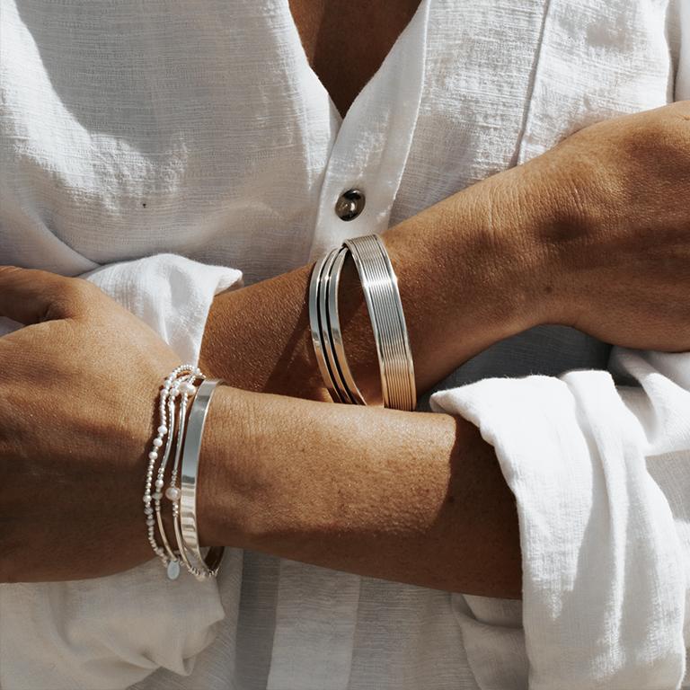 Silver Striped Cuff