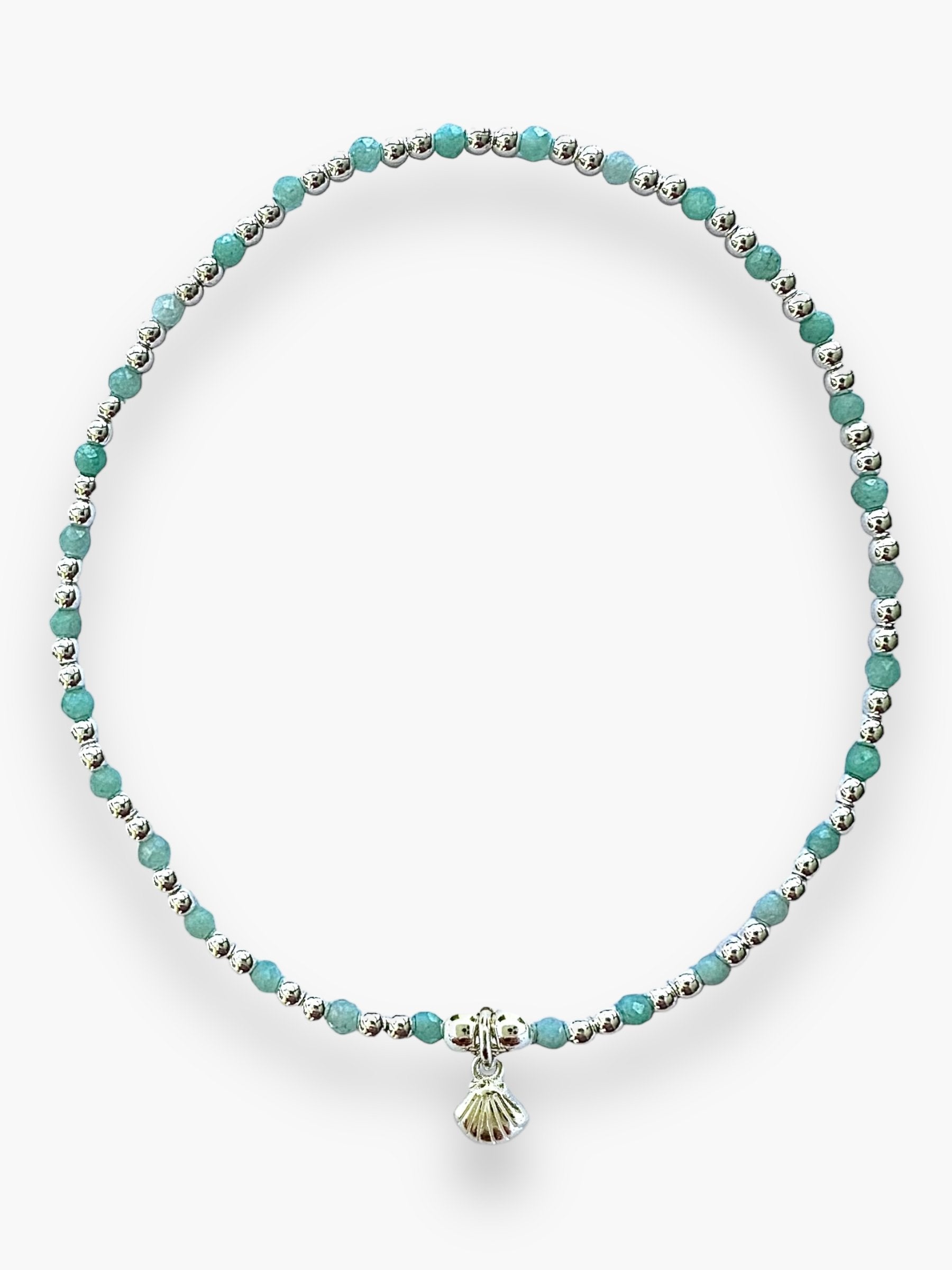 Amazonite- SS Fan Shell Blt