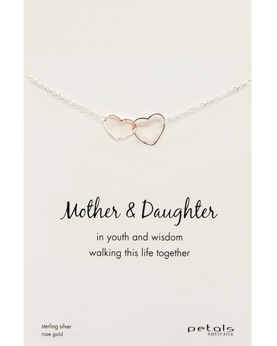Mother Daughter Linked Heart Necklace