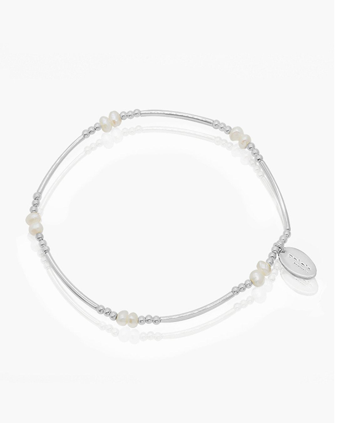 Silver 2 Pearl Bracelet