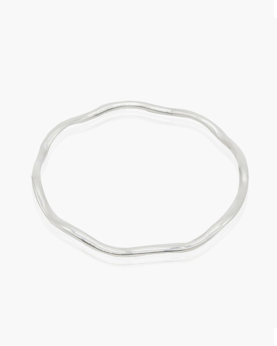 Silver- Thin Wave Bangle