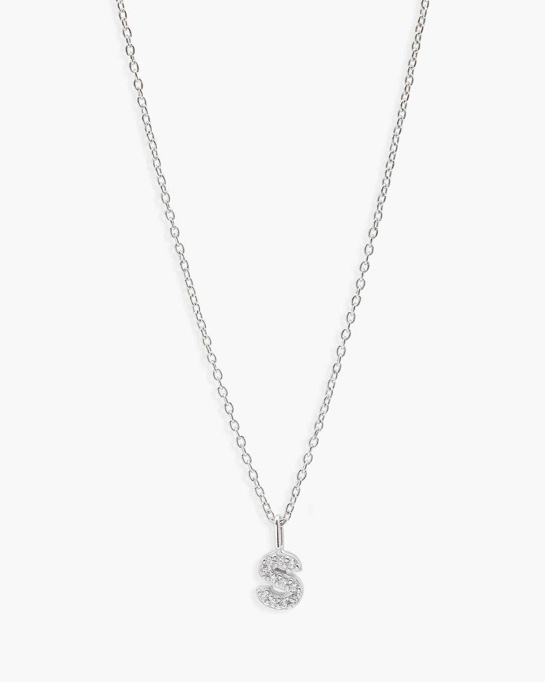 Love Letter Zirconia Necklace Silver