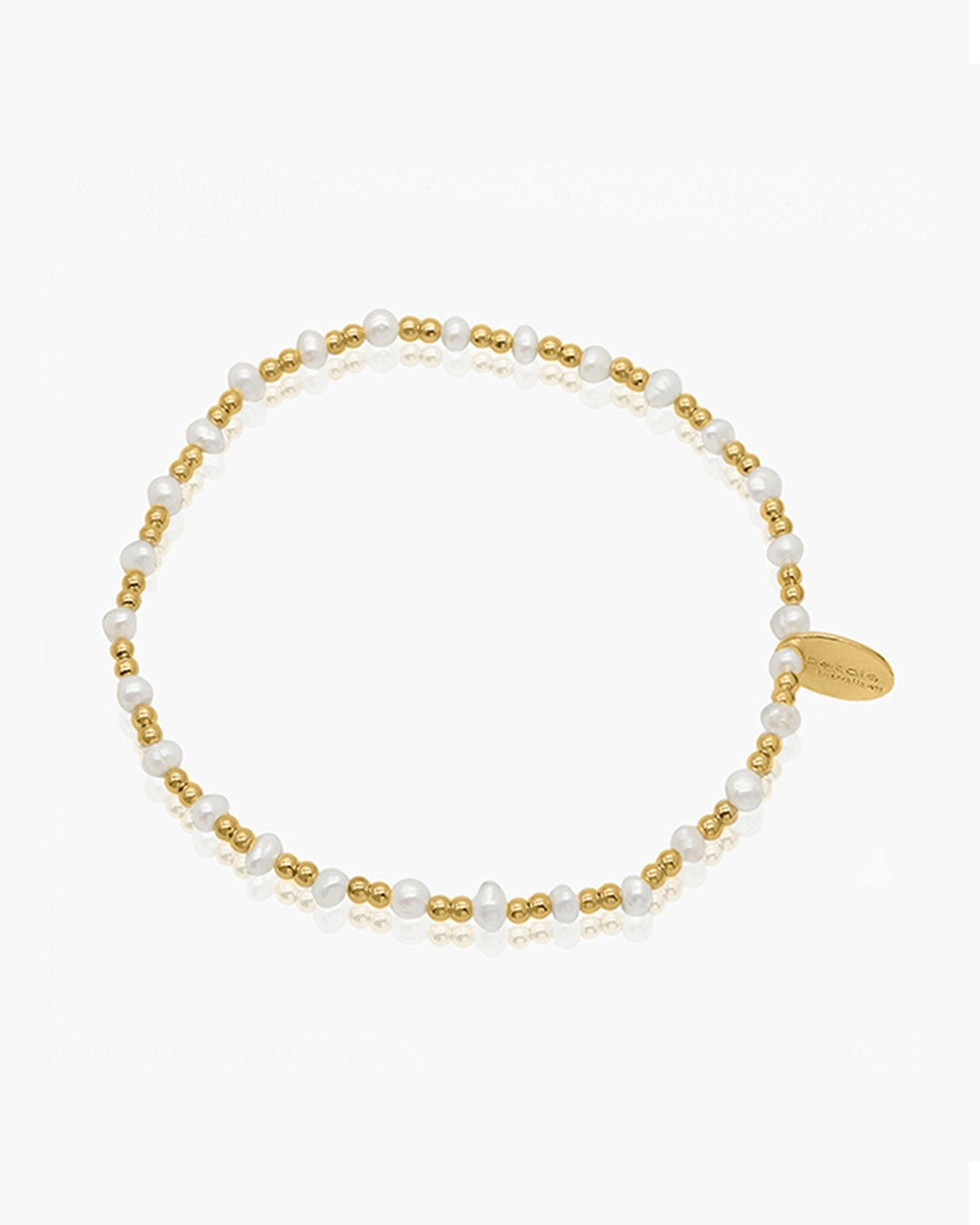 Gold Multi White Pearl Bracelet