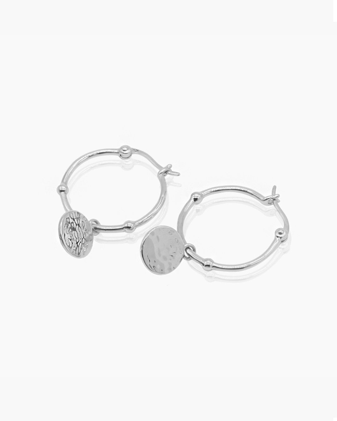 Flat Disc Hoop Earrings