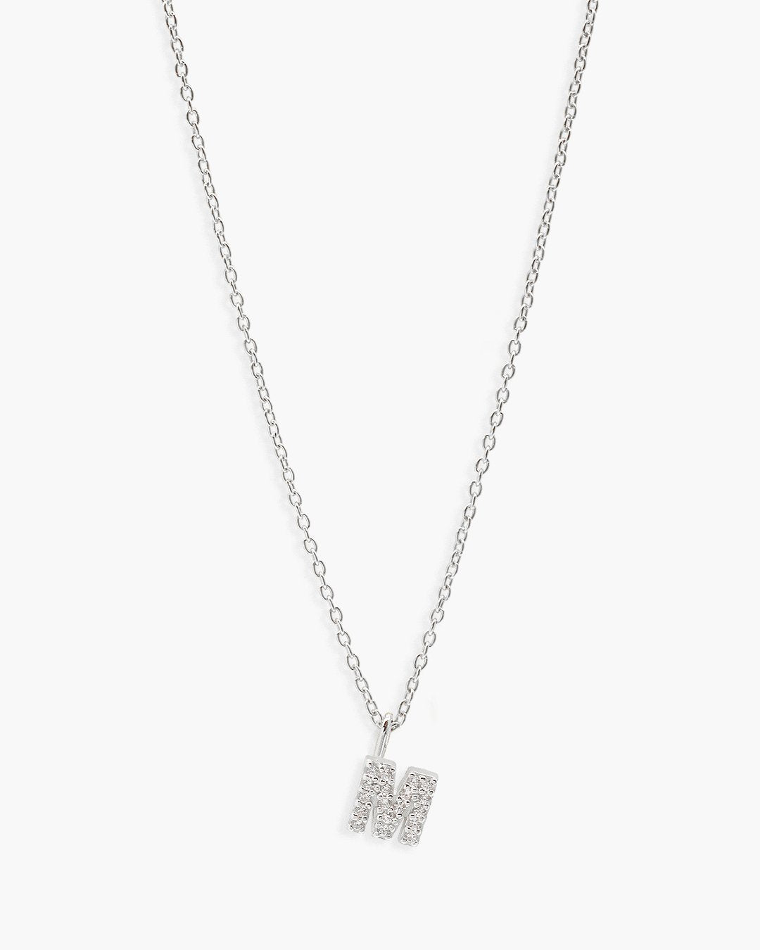 Love Letter Zirconia Necklace Silver