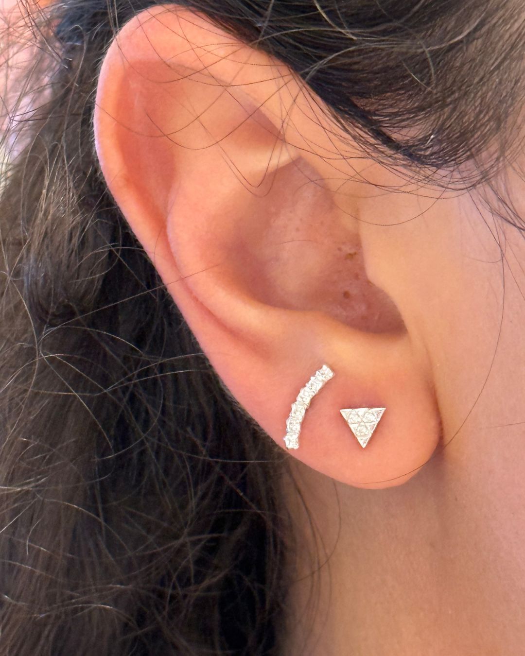 Triangle Zirconia Stud