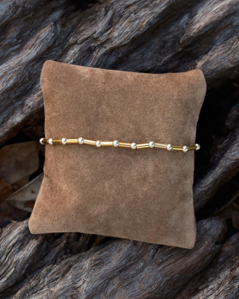 Gold- Single Silver Bracelet