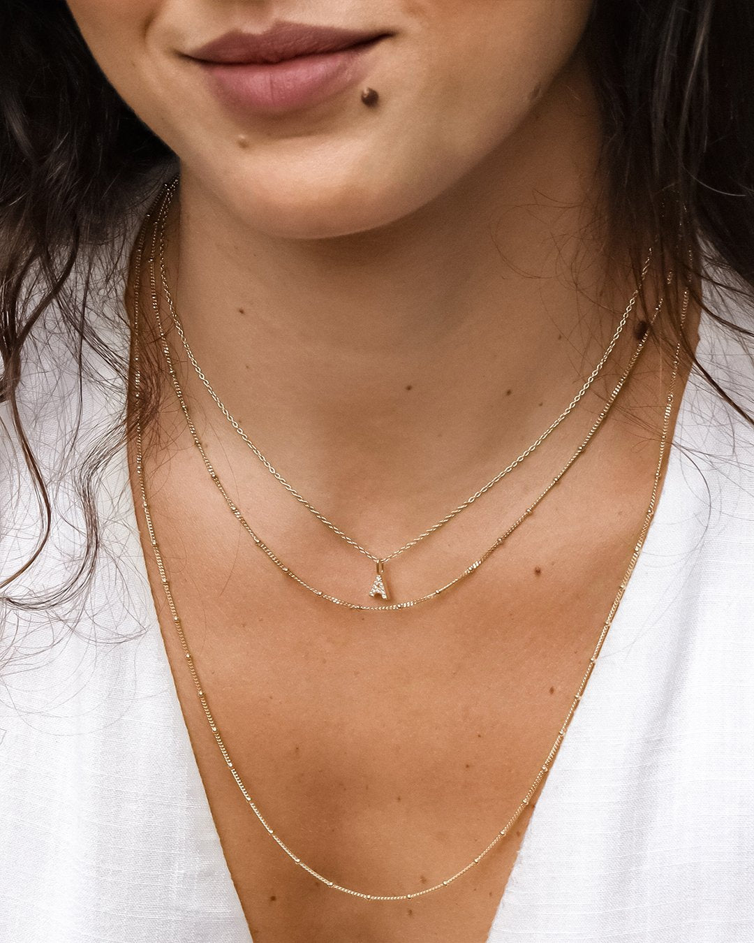 Love Letter Zirconia Necklace Gold