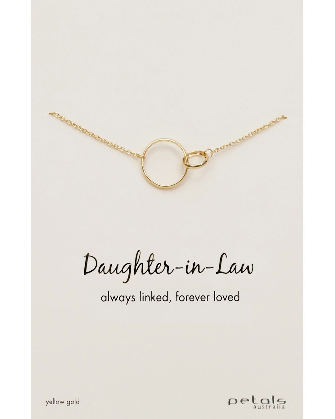 Sterling silver gold plated Mother & Daughter interlocking circle pendant necklace by Petals Australia