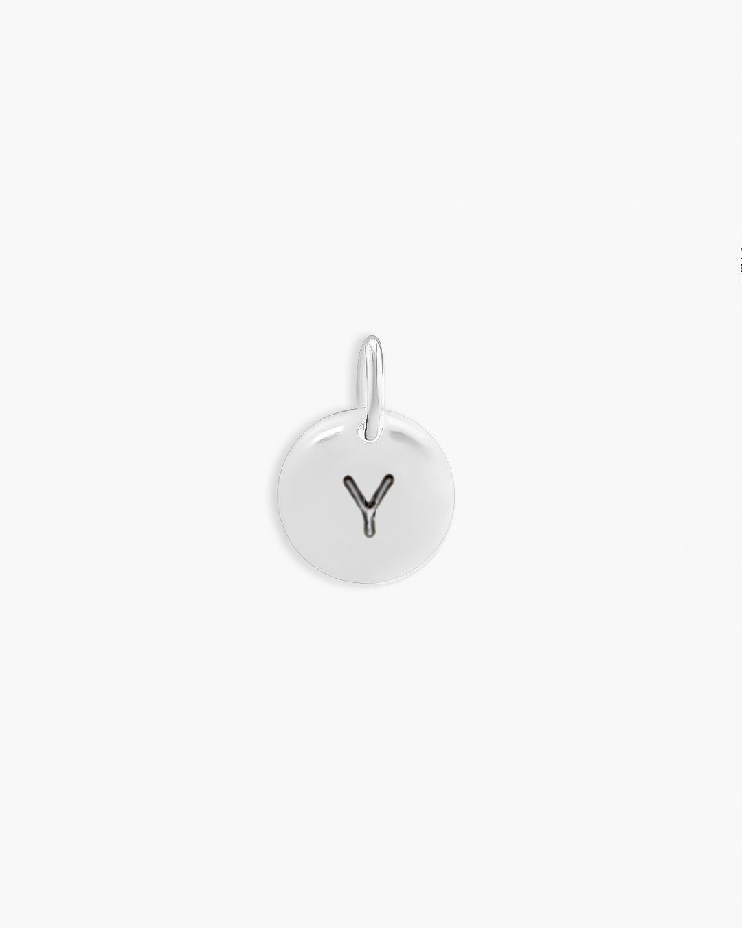Silver Round Love Letter Y Pendant