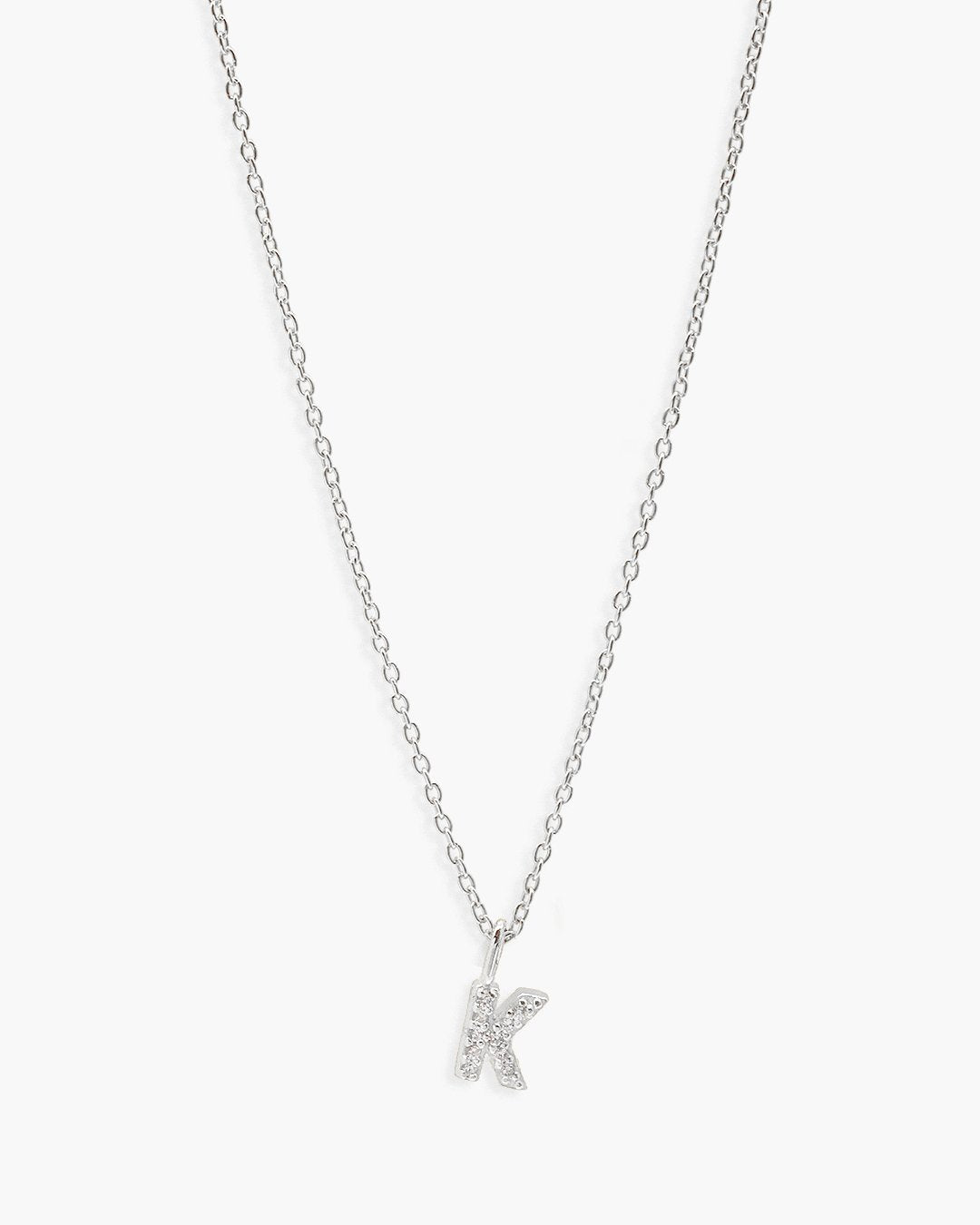 Love Letter Zirconia Necklace Silver