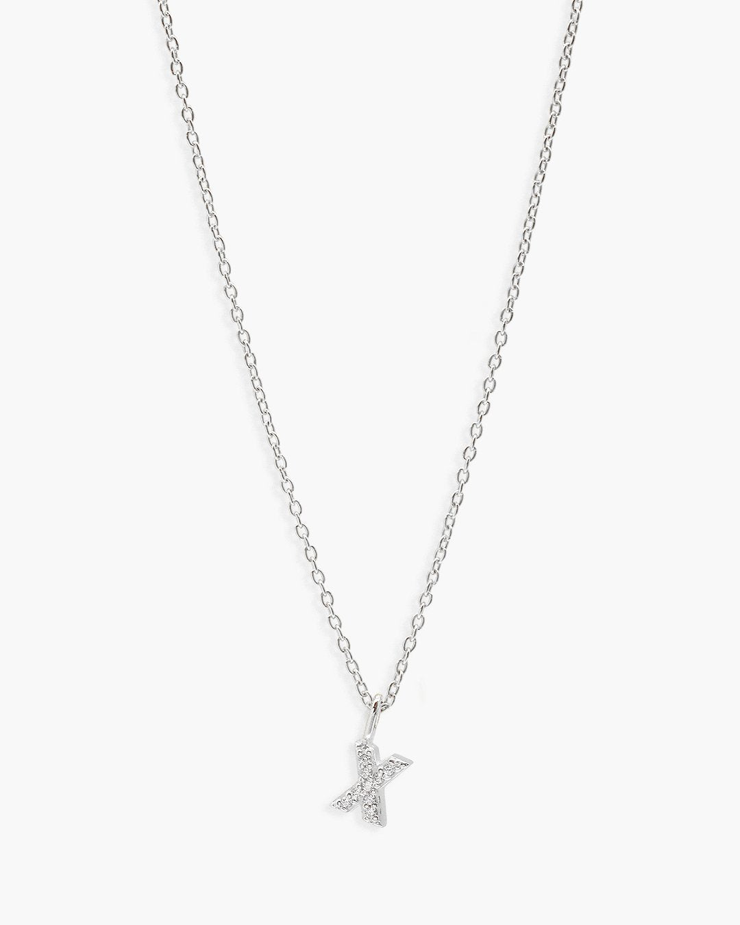 Love Letter Zirconia Necklace Silver