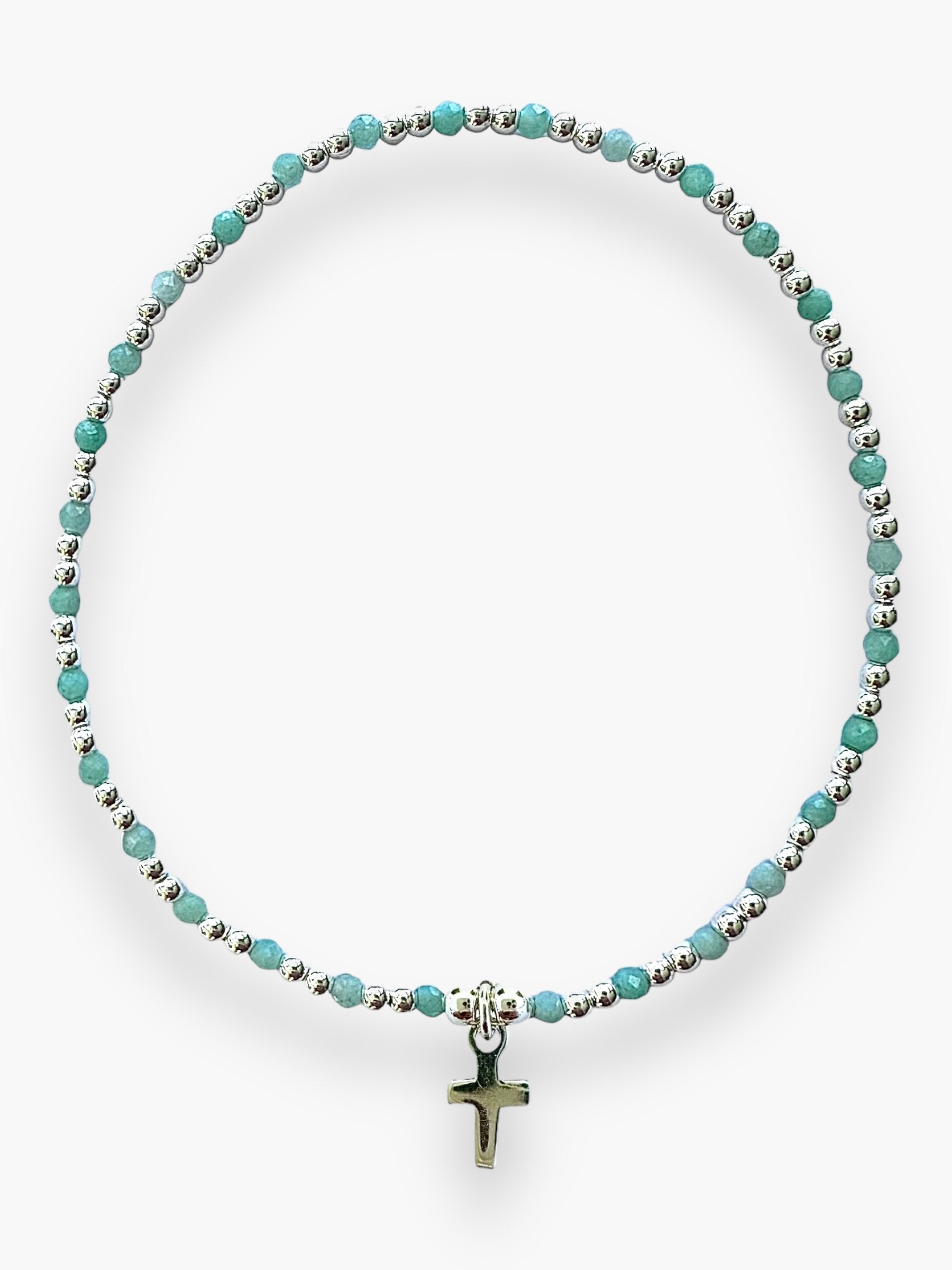 Amazonite- SS Cross Blt