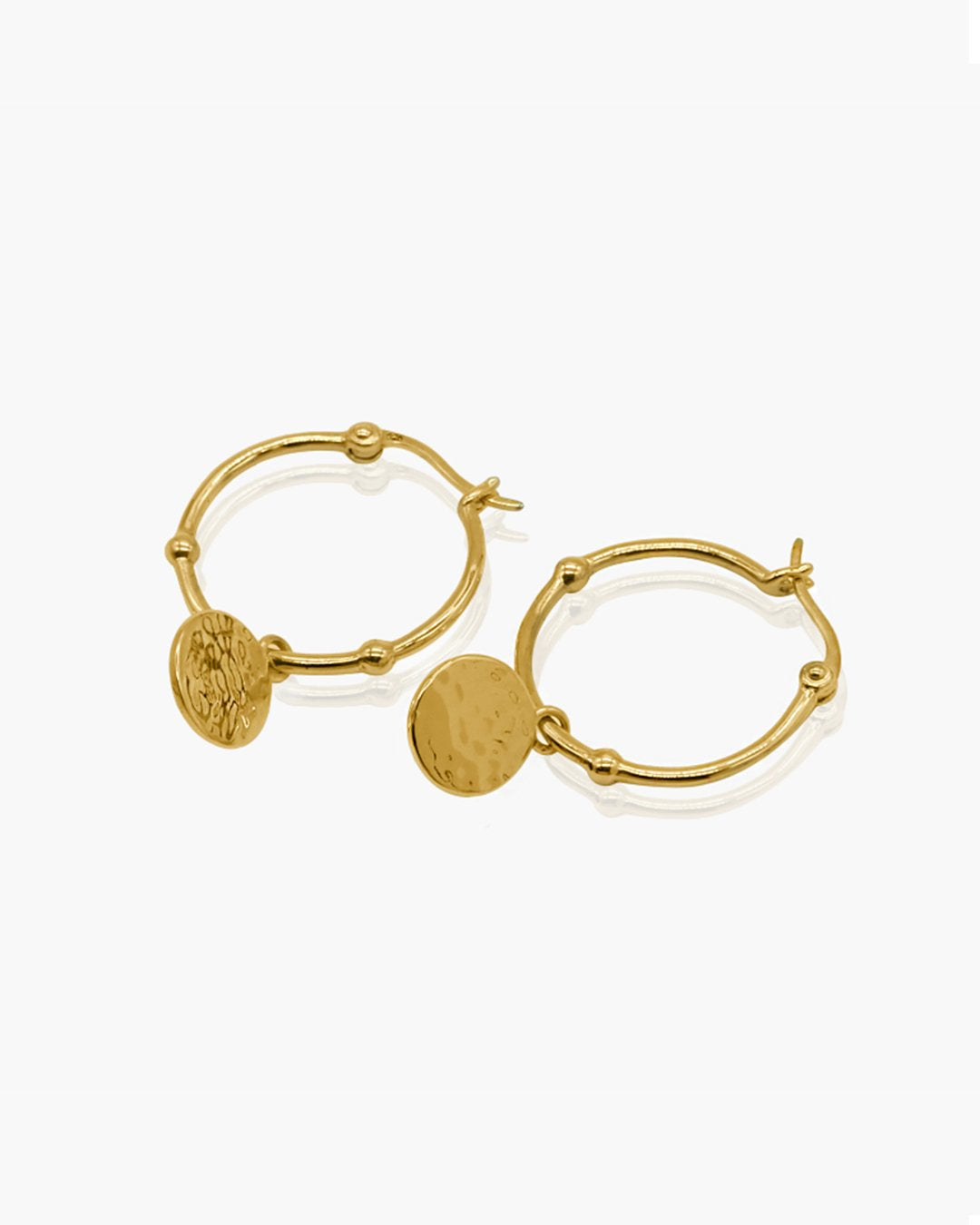 Flat Disc Hoop Earrings