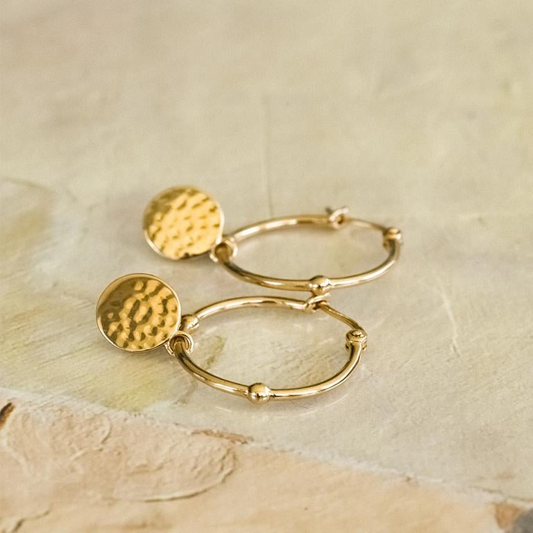 Flat Disc Hoop Earrings